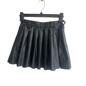 Urban Kids Black Pleated Faux Leather skirt
